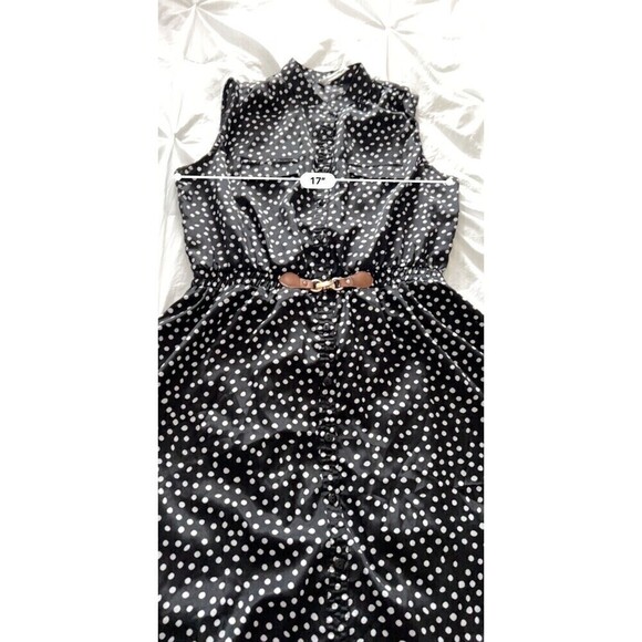 Rich & Beautiful R & B Women’s XL Sleeveless Polka Dot Sheath Dress Black Retro - Picture 11 of 16
